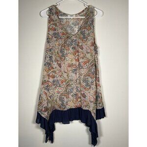 HAYDEN Sleeveless‎ Ruffle Cottagecore Floral Paisley Boho Romantic Size Small